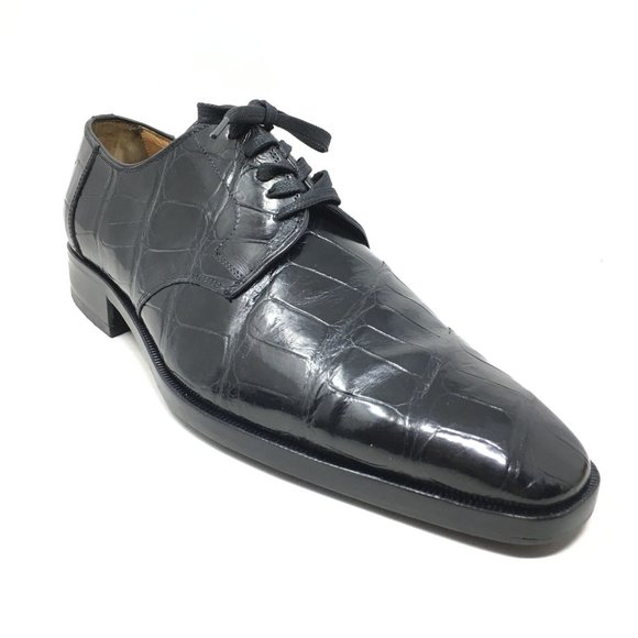 Zelli Oxfords Shoes Size 10.5 Black Full Crocodile